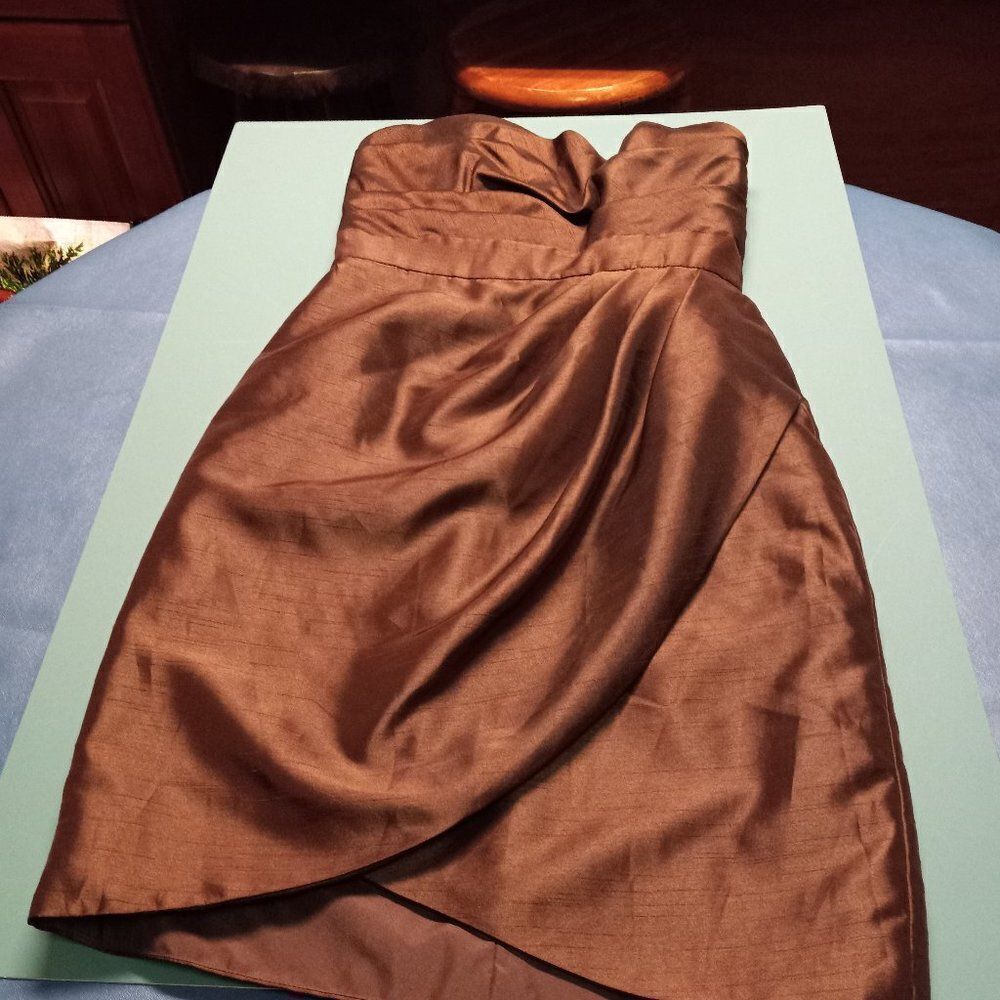 New Jasmine B2 Strapless Formal Espresso color Dress